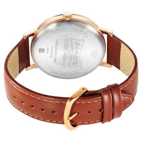Buy Online Sonata Utsav Quartz Analog Silver Dial Leather Strap Watch ...
