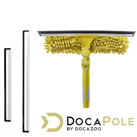 Docapole Window Washing Kit with 7 to 30 ft Telescoping Extension Pole ...