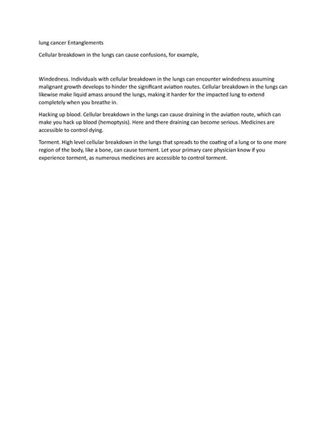 Lung cancer Entanglements - lung cancer Entanglements Cellular breakdown in the lungs can cause ...
