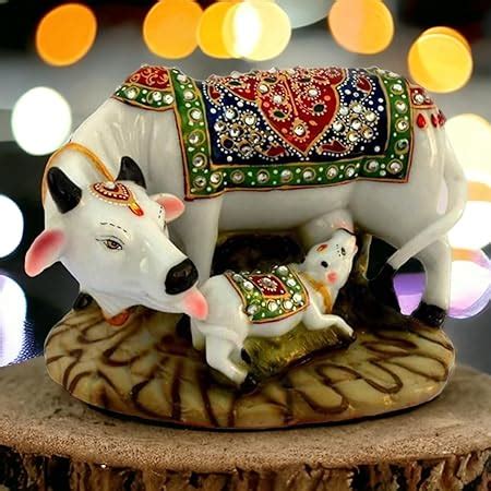Buy KC PRODUCTS Handicraft Decorative Marble dust/Polyresin Cow and ...