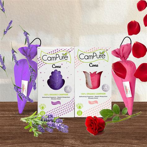 CamPure Camphor Cone (Rose + Lavender) Pack Of 2 - Room, Car and Air ...