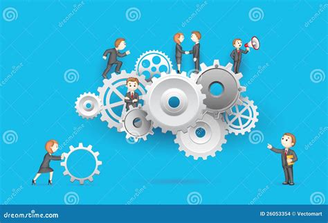 Business People on Cog Wheel Stock Vector - Illustration of corporate ...