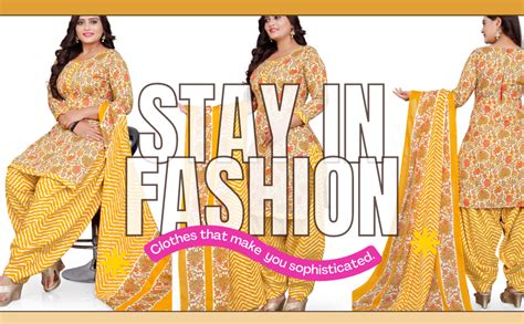 Rajnandini Women's Yellow & Orange Cotton Printed Unstitched Salwar ...