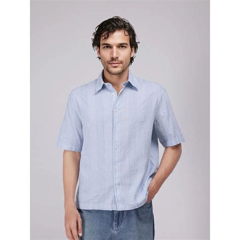 Buy Rare Rabbit Men Blue Stripes Casual Shirt Online