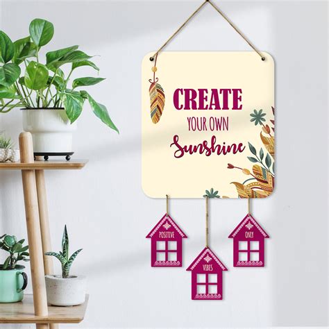 positive Quotes Wall Hangings for Home Wall Decoration - MDF Wood Deco ...