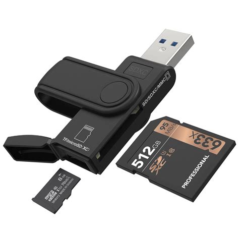 Micro SD Card Reader & 64GB USB Flash Drive 2 in 1 - USB 3.0 Memory ...