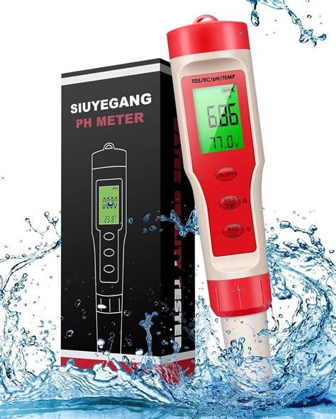 Amazon.com: 4-in-1 PH Meter, PH Meter for Water, Digital PH Tester 0.01 ...