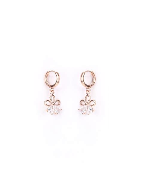 Artificial Stones Rose Gold Plated Hoop Earring – Priyaasi