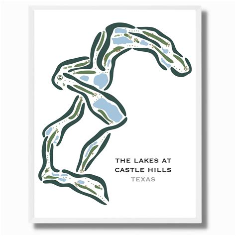 The Lakes at Castle Hills Texas Golf Course Map Golf Print - Etsy