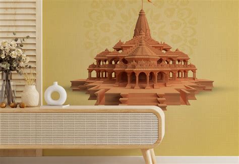 Buy Ram Mandir Wallpaper for Wall – From ₹99/sq ft