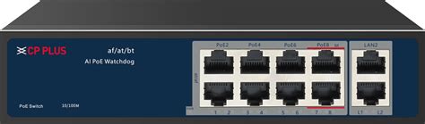 CP PLUS 8 Port PoE + 2 Uplink Port CP-ANW-HPU8H2-N12 PoE Switch with ...