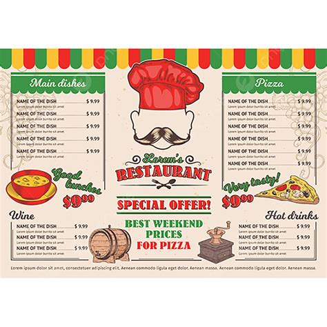 Free Restaurant Menu Clipart