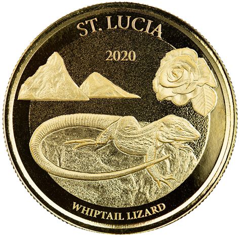 Gold Ounce 2020 Whiptail Lizard, Coin from Saint Lucia - Online Coin Club