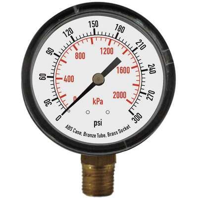911873-6 Pressure Gauge, 0 to 2000 kPa, 0 to 300 PSI Range, 1/8", MNPT ...