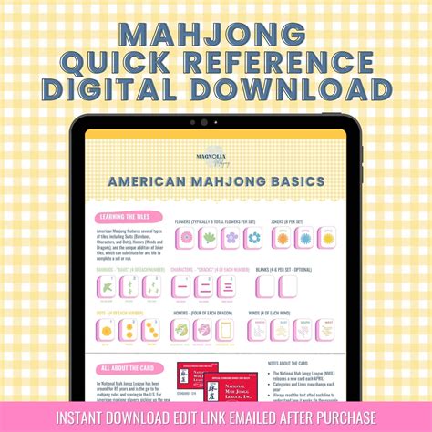 Quick Visual Reference Guide to American Mahjong for Beginners: How to Play, Tiles, Strategies ...
