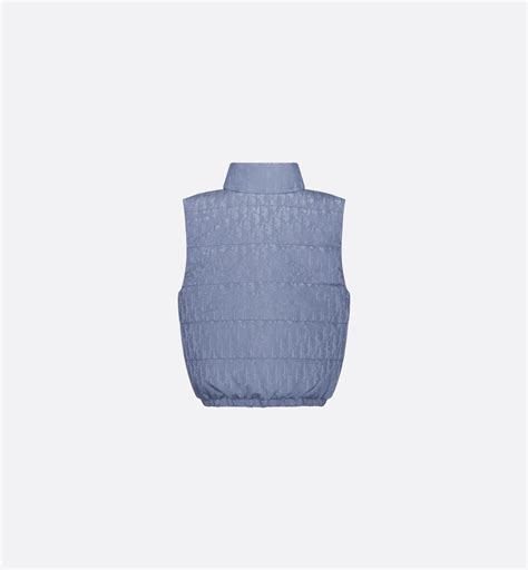 Kids' Puffer Vest Gray-Blue Dior Oblique Water-Repellent Technical ...