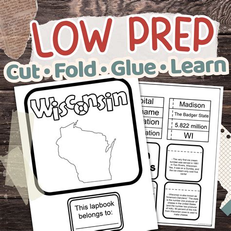 Wisconsin State Lapbook: Printable Geography and History Notebook Pages ...