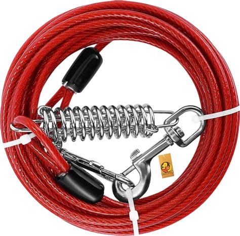 Foodie Puppies Extra Strong Red Tie-Out Cabel/Leash for Dogs (20 - Feet ...