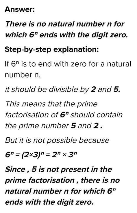 check whether 6n can end with the digit 0 for any natural number n ...