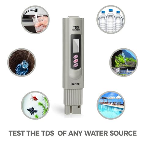 iSpring Water Test Kit - TDS Meter, Tests for Hardness, 3-Button ...