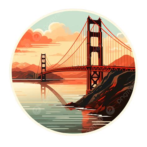 The Golden Gate Bridge Usa Spain Sticker, Bridge Clipart, Gate Clipart ...