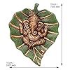 Buy eCraftIndia Metal Golden Lord Ganesha on Green Leaf Wall Hanging ...