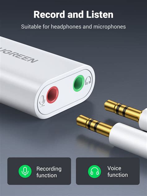 UGREEN USB Sound Card USB to Audio Jack Stereo Adapter with 3.5mm TRS ...