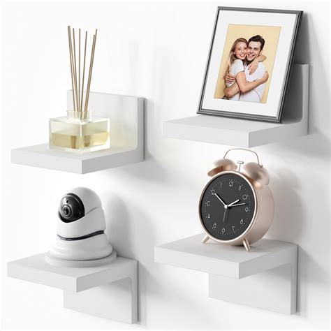 Amazon.com: Tigcent 4 Pack Small Wall Shelf White Floating Shelves for ...