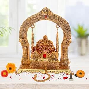 Buy Handicrafts Paradise Metal Carving Singhasan for Figurines ...