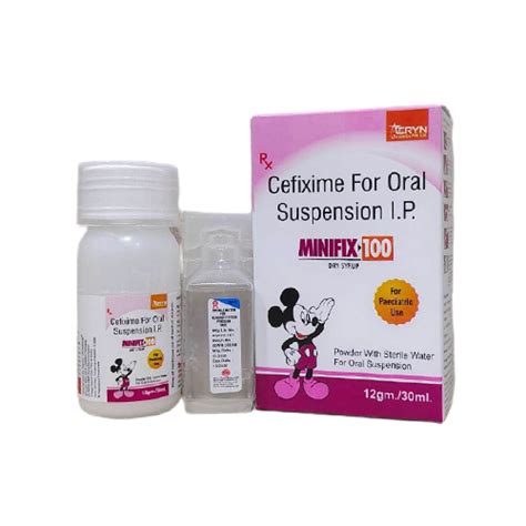 MINIFIX 100 DRY SYRUP - Cefixime For Oral Suspension I.P - Aeryn ...