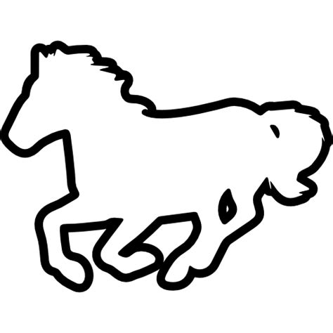 Horse in running motion outline - Free animals icons