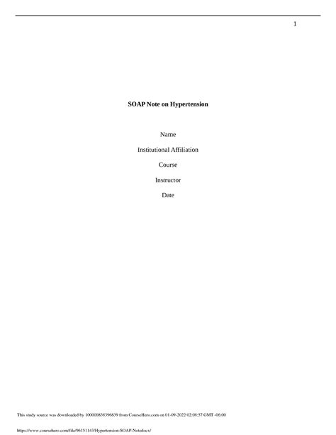 Image result for Soap Note Hypertension Example