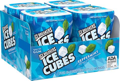 Amazon.com : ICE BREAKERS Ice Cubes Peppermint Sugar Free Chewing Gum ...