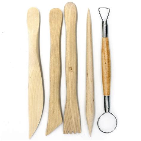 Kalakruti Crafts Clay Tools Set Wooden 5 pcs - Sculpting Tools, Clay ...