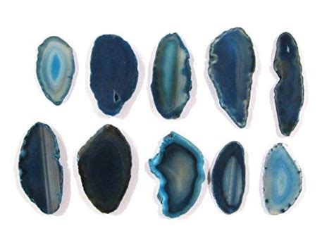 Zentron Crystal Collection: Set of 12 Teal Polished Light Table Agate ...