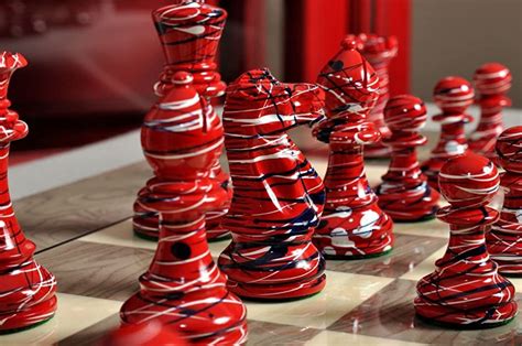 Buy RovKeav - The Americana Series Chess Set - Pieces Only - Red, White ...