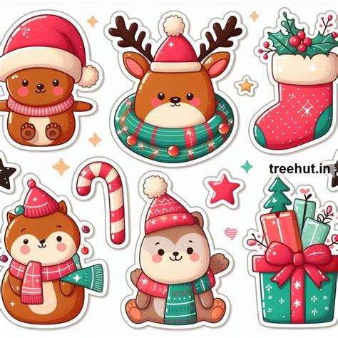 Free Christmas Stickers and 50 Decoration Ideas with Christmas Stickers