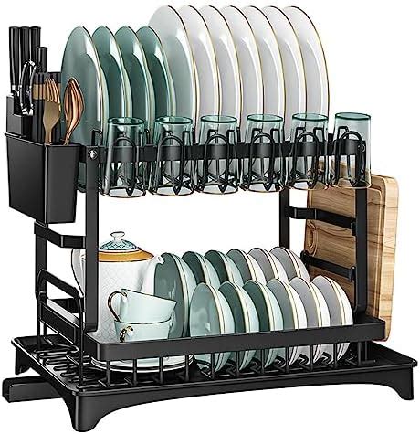 TAVADA Stainless Steel Dish Drainer,2 Tier Dish Drainer,Dish Drying ...