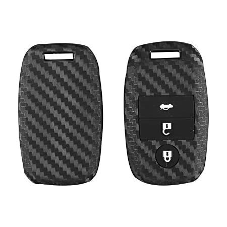 Keyzone® Carbon Fibre Silicone Key Cover for Kia Seltos 3 Button Smart ...