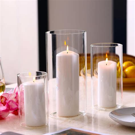 Amazon.com: PHOSPHOR Hurricane Candle HoldersFor Pillar Candle Clear ...