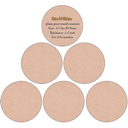 IVEI MDF DIY Round Coasters with Holder - MDF Plain Wooden Coasters ...