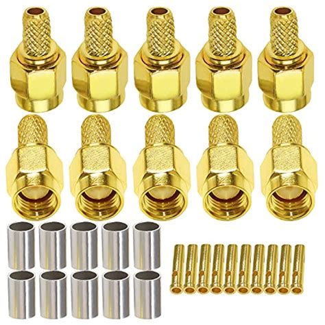 RF SIGNAL RP SMA Male Plug Crimp Connector RP-SMA Male Plug Straight ...
