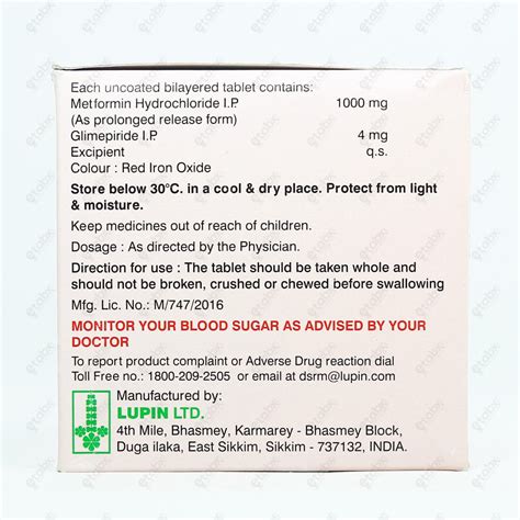 Gluconorm G4 Forte Tablet 15's – ETABX