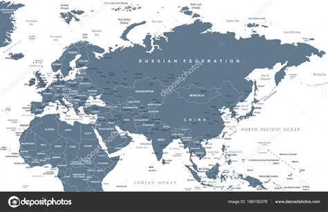 Eurasia Europa Rússia China Índia Indonésia Tailândia África Mapa ...