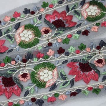 Floral Embroidered Net Lace – Our Knots