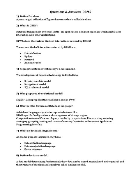Oral questions and answers for dbms mysql mongodb nosql - Questions ...