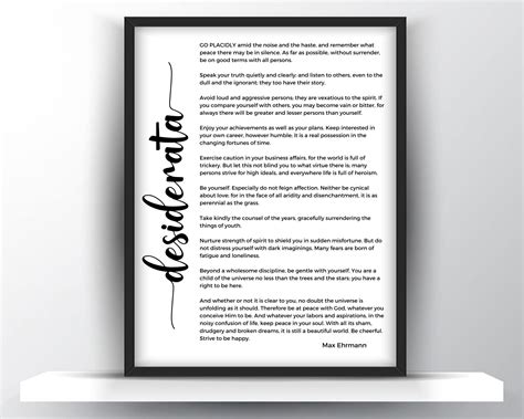 Desiderata Poem By Max Ehrmann Printable Wall Art - Shark Printables ...