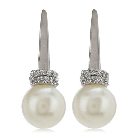 Pearl Hoop Earrings with CZ Stones for Elegance – Estele