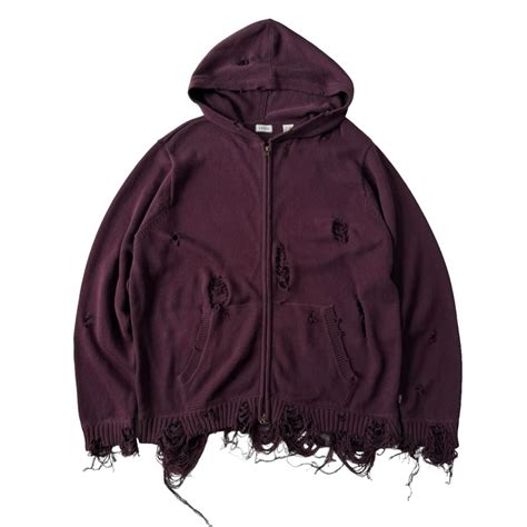 ♾️IZOD♾️ Design crushed over sized zip up knit hoodie size XL/XG ...