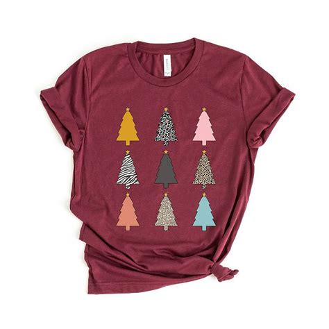 Colorful Christmas Tree Chart Short Sleeve Graphic Tee
